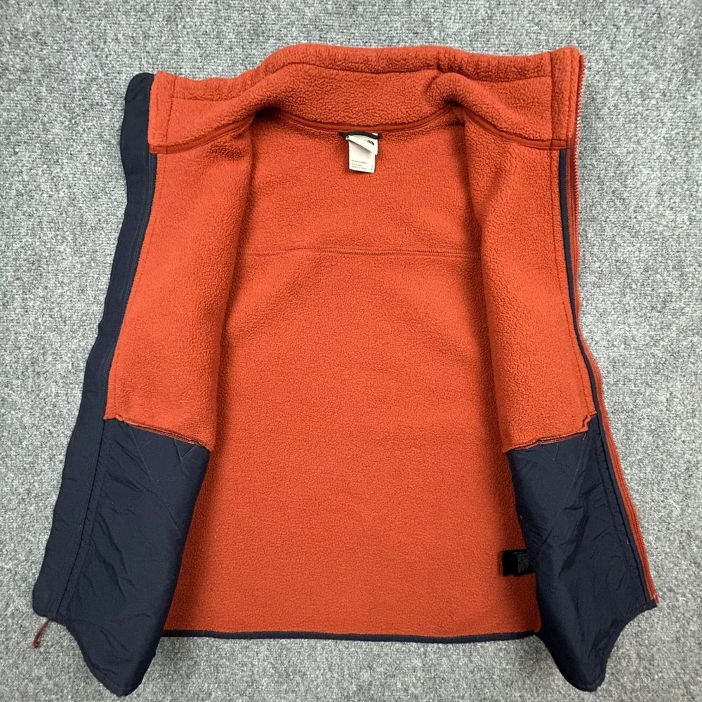 North Face Campshire Fleece Vest Mens Small Orange Sherpa Full Zip Gorpcore‎